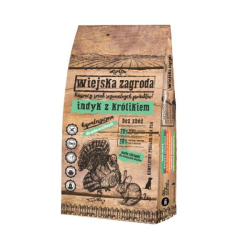 WIEJSKA ZAGRODA Pełnowartościowa sucha karma INDYK Z KRÓLIKIEM dla psów -.jpg