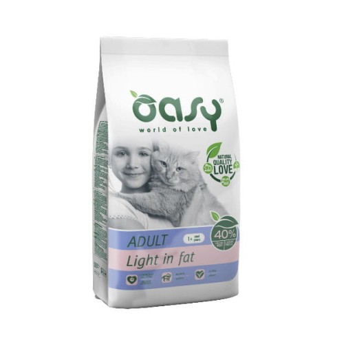 OASY ADULT LIGHT IN FAT Kompletna karma sucha z kurczakiem dla kotów dla kotów otyłych - 1,5 kg.jpg