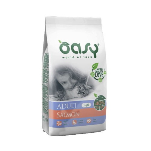 OASY ADULT SALMON Kompletna karma sucha z łososiem dla kotów dorosłych - 1,5 kg.jpg