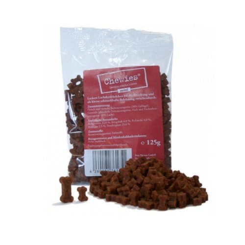 CHEWIES Kosteczki MINI łososiowe dla psów małych ras -  125 g.jpg
