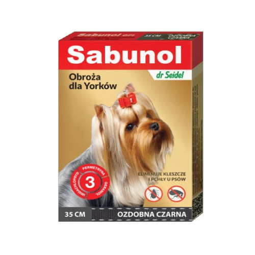 DERMAPHARM SABUNOL Obroża przeciw pchłom i kleszczom dla yorków - rozmiar 35 cm - kolor czarny.jpg