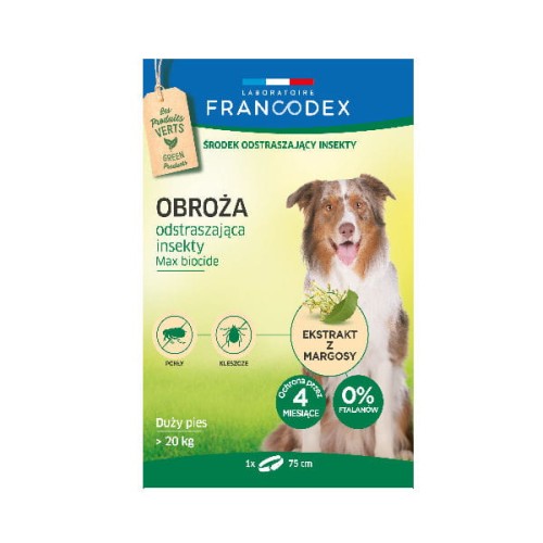 FRANCODEX Obroża odstraszająca insekty dla dużych psów powyżej 20 kg - 75 cm.jpg