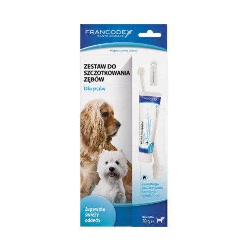 FRANCODEX Zestaw szczoteczka i pasta do czyszczenia zębów u psów.jpg