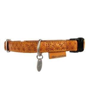 ZOLUX Obroża regulowana Mac Leather 20mm - kolor miodowy