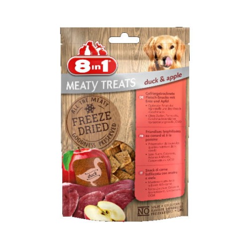 8in1 Dog Freeze Dried Duck Przysmak liofilizowany z piersi kaczki i jabłek  - 50 g.jpg