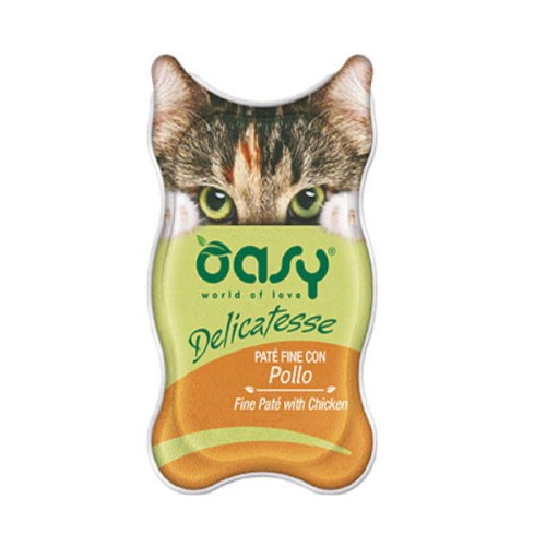 OASY DELICATESSE PATE Karma pełnowartościowa mokra z kurczakiem dla kotów - 85 g.jpg