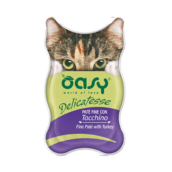 OASY DELICATESSE PATE Karma pełnowartościowa mokra z indykiem dla kotów -.jpg