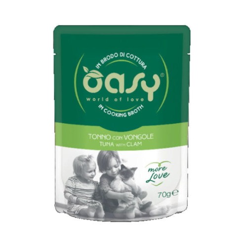 OASY MORE LOVE Karma uzupełniająca mokra - tuńczyk z małżami dla kotów - 70 g.jpg