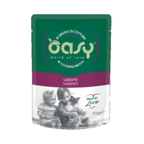 OASY MORE LOVE Karma uzupełniająca mokra - sardynki dla kotów - 70 g.jpg