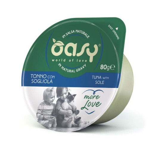 OASY MORE LOVE GREEN CUP Karma uzupełniająca mokra - tuńczyk z solą dla kotów - 80g.jpg