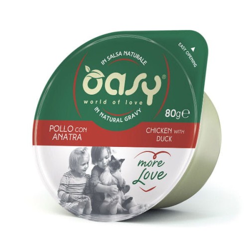 OASY MORE LOVE GREEN CUP Karma uzupełniająca mokra - kurczak z kaczką dla kotów - 80g.jpg