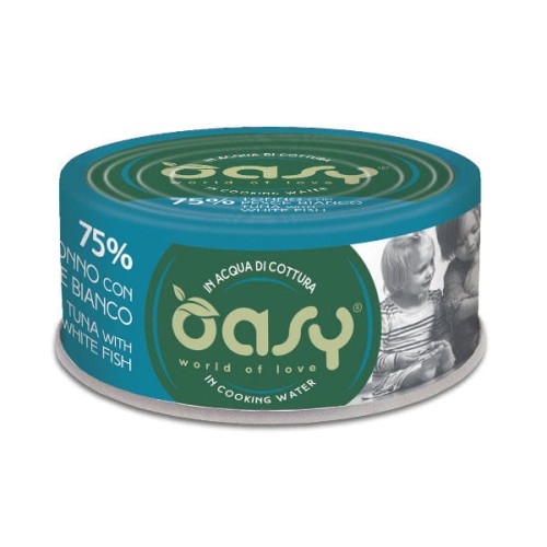 OASY MORE LOVE Karma uzupełniająca mokra - tuńczyk z białą rybą dla kotów - 70 g.jpg
