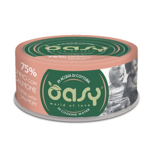 OASY MORE LOVE Karma uzupełniająca mokra - tuńczyk z łososiem dla kotów - 70 g.jpg