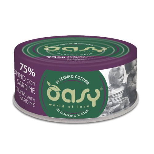 OASY MORE LOVE Karma uzupełniająca mokra - tuńczyk z sardynkami dla kotów - 70 g.jpg