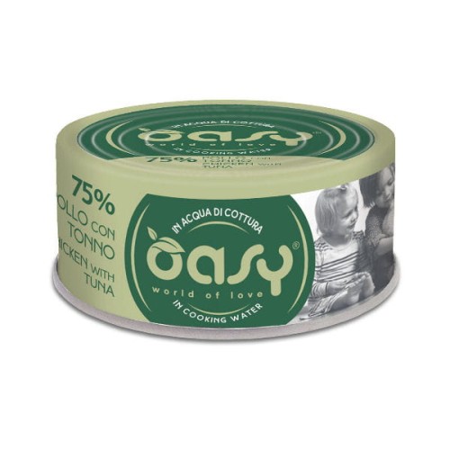 OASY MORE LOVE Karma uzupełniająca mokra - kurczak z tuńczykiem dla kotów - 70 g.jpg