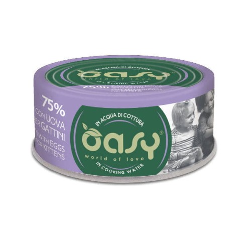 OASY MORE LOVE Karma uzupełniająca mokra - kurczak z jajkiem dla kociąt - 70 g.jpg