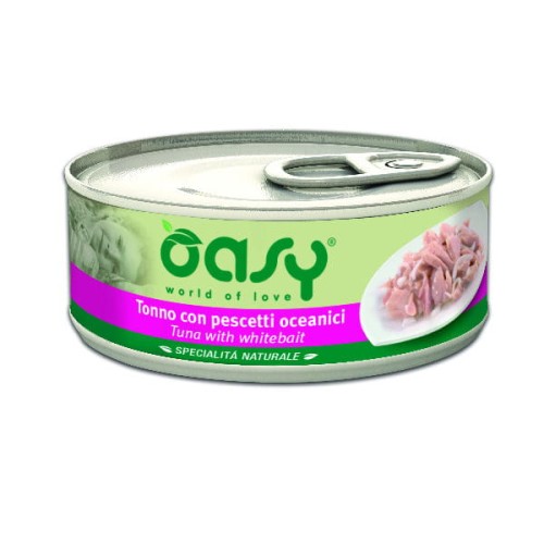 OASY NATURAL Karma uzupełniająca mokra - tuńczyk z młodymi sardynkami dla kotów - 150 g.jpg