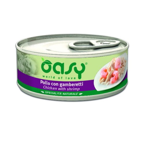 OASY NATURAL Karma uzupełniająca mokra - kurczak z krewetkami dla kotów - 150 g.jpg
