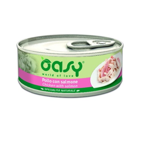 OASY NATURAL Karma uzupełniająca mokra - kurczak z łososiem dla kotów - 150 g.jpg
