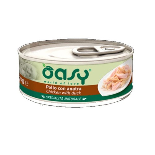 OASY NATURAL Karma uzupełniająca mokra - kurczak z kaczką dla kotów - 150 g.jpg