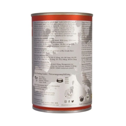 ROCKSTER SUPERFOOD BOEUF DU CAP Organiczna kompletna mokra karma z wołowiną wpierająca wzrok i system odpornościowy - 400 g - 2.jpg