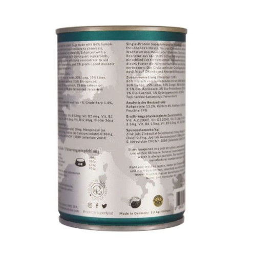 ROCKSTER SUPERFOOD THE SOUND OF GAME Organiczna kompletna mokra karma z jeleniem wspierająca stawy i chrząstk - 400 g.jpg