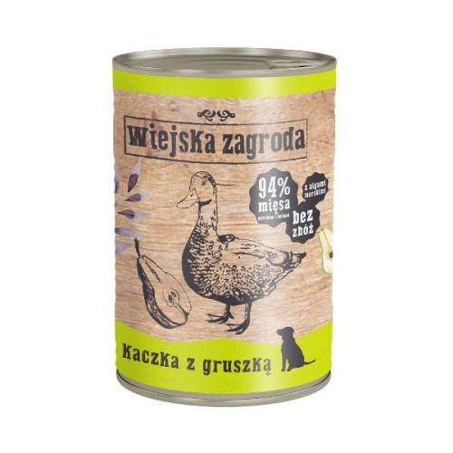 WIEJSKA ZAGRODA Karma mokra KACZKA Z GRUSZKĄ dla psów - 400 g.jpg