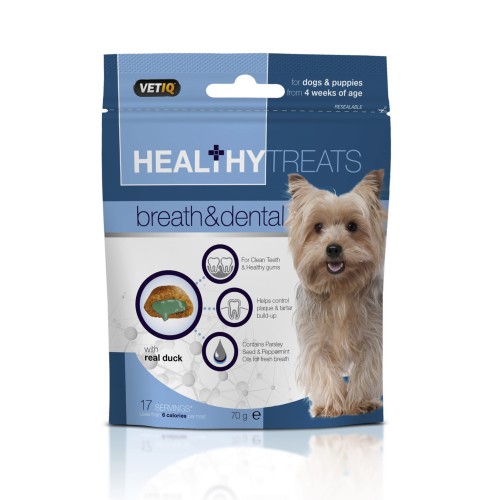 Vetiq Przysmaki dla szczeniąt i psów Świeży oddech i zdrowe zęby Healthy Treats Breath &amp; Dental For Dogs 70g.jpg