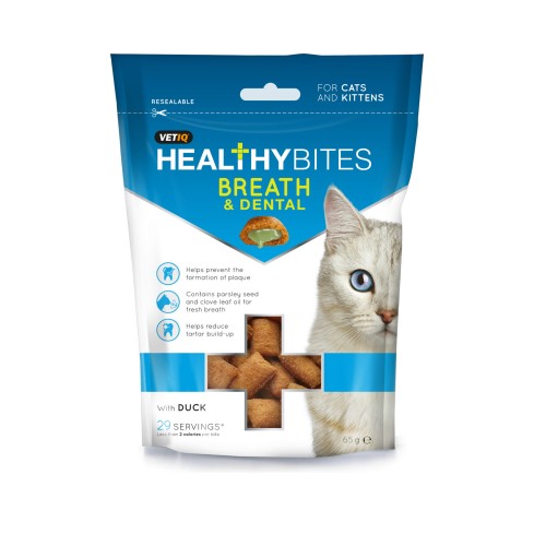 Vetiq Przysmaki dla kotów i kociąt Świeży oddech i zęby Healthy Bites Breath &amp; Dental For Cats &amp; Kitten 65g.jpg