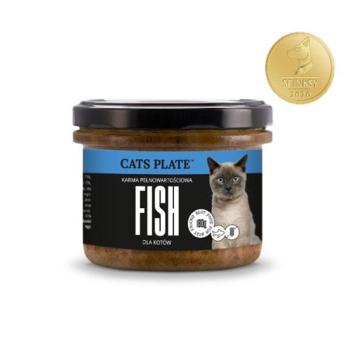 CATS PLATE FISH Karma pełnowartościowa z dorszem dla kotów - 180 g x 6 szt..jpg
