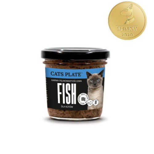 CATS PLATE FISH Karma pełnowartościowa z dorszem dla kotów - 100 g x 6 szt..jpg