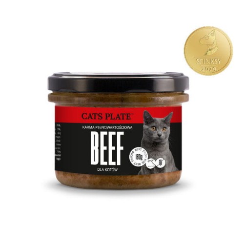 CATS PLATE FISH Karma pełnowartościowa z wołowiną dla kotów - 180 g.jpg