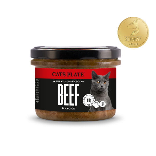 CATS PLATE FISH Karma pełnowartościowa z wołowiną dla kotów - 180 g.jpg
