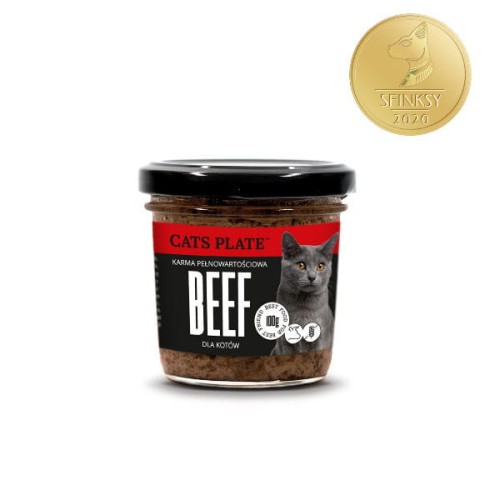 CATS PLATE FISH Karma pełnowartościowa z wołowiną dla kotów - 100 g.jpg