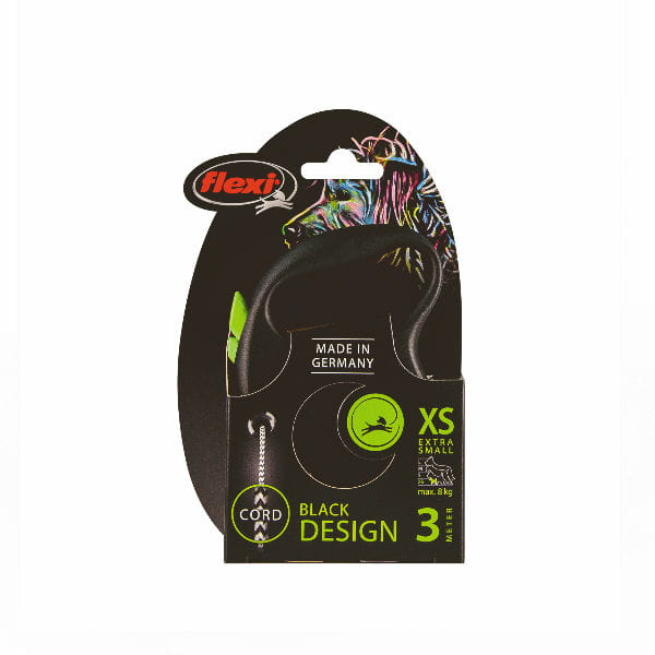 FLEXI Smycz automatyczna BLACK DESIGN dla psów - XS linka 3 m -  zielona 1.jpg