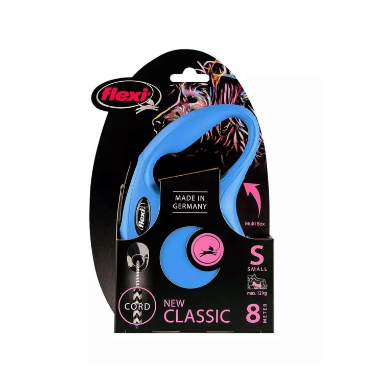 FLEXI NEW CLASSIC Smycz automatyczna S linka 8 m - niebieska (1).jpg