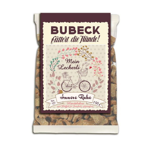 BUBECK Ciasteczka bezglutenowe Innere Ruhe  (Wewnętrzny spokój) z mięsem bawolim i koperkiem dla psów.jpg