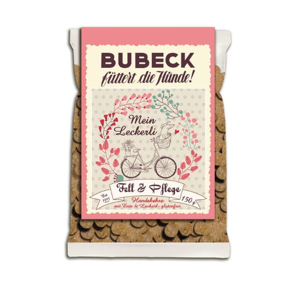 BUBECK Ciasteczka bezglutenowe Fell &amp; Pflege  (Pielęgnacja sierści) z kaczką i olejem z łososia.jpg