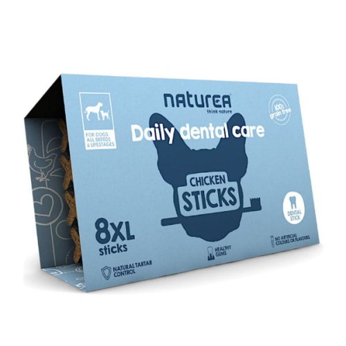 NATUREA DENTAL STICKS CHICKEN 8 XL - Dentystyczne bezzbożowe przysmaki  XL z kurczakiem dla psów - 100 g.jpg