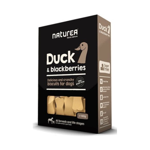 NATUREA  DUCK Biszkopty bezzbożowe z kaczką i jeżynami dla kotów i psów.jpg