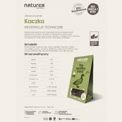 NATUREA DUCK Przysmaki bezzbożowe z kaczką dla kotów - opakowanie.jpg