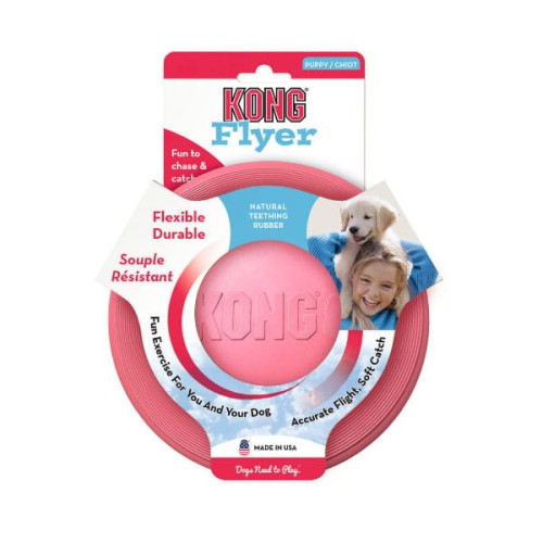 KONG FRISBEE PUPPY FLYER - zabawka do aportowania dla szczeniąt i małych psów - różowy.jpg