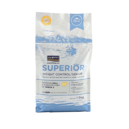 Fish4Dogs SUPERIOR WEIGHT CONTROL Karma sucha z łososiem dla psów na z nadwagą, seniorów i psów  sterylizowanych dużych ras 1.jpg