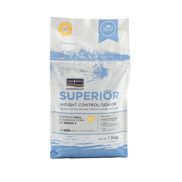 Fish4Dogs SUPERIOR WEIGHT CONTROL Karma sucha z łososiem dla psów na z nadwagą, seniorów i psów  sterylizowanych dużych ras 1.jpg