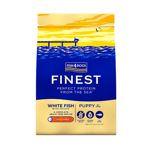 Fish4Dogs FINEST OCEAN WHITE FISH PUPPY  Karma sucha z  białych ryb dla szczeniąt małych ras - różna waga.jpg