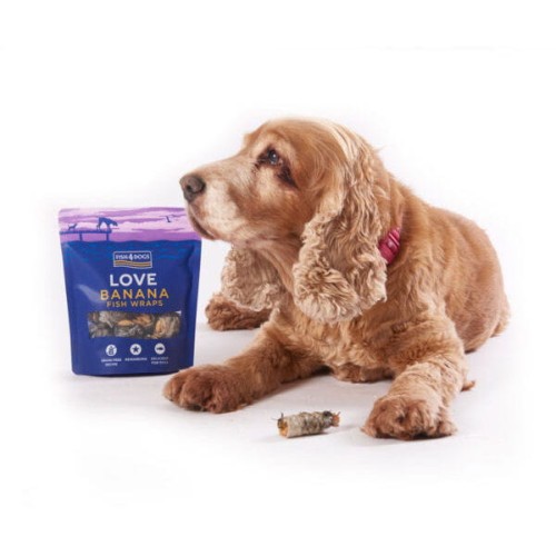 Fish4Dogs LOVE BANANA FISH WRAPS Przysmaki z suszonego banana w skórze ryby - 90 g.jpg
