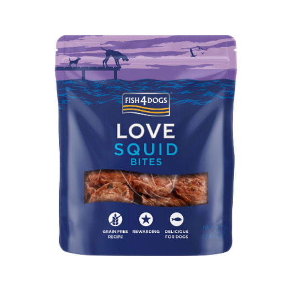 Fish4Dogs LOVE SQUID BITES Przysmaki z  kałamarnic - 80 g.jpg