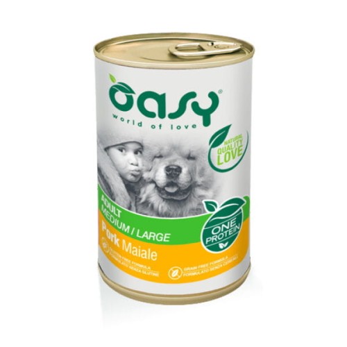 OASY ONE PROTEIN ADULT MEDIUM LARGE PORK Karma pełnoporcjowa z wieprzowiną dla dorosłych psów - 400 g.jpg
