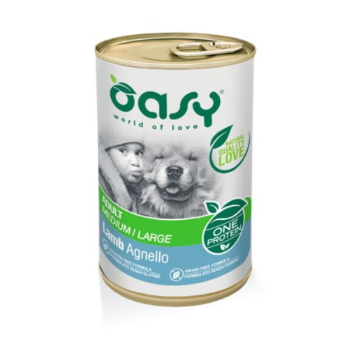 OASY ONE PROTEIN ADULT MEDIUM LARGE LAMB Karma pełnoporcjowa z jagnięciną dla dorosłych psów - 400 g.jpg