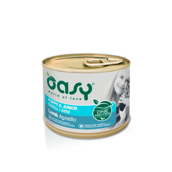 OASY ONE PROTEIN PUPPY &amp; JUNIOR SMALL LAMB Karma pełnoporcjowa z jagnięciną dla szczeniąt małych ras - 200 g.jpg